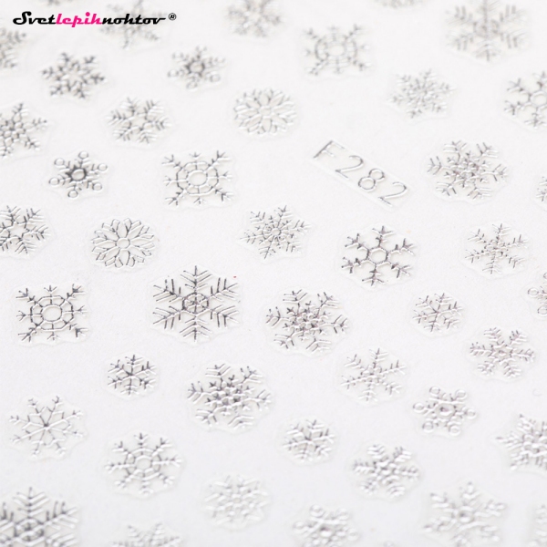 WINTER Nalepke za nohte - SNOWFLAKES silver
