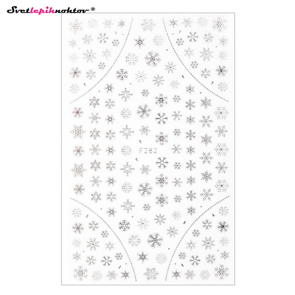 WINTER Nalepke za nohte - SNOWFLAKES silver