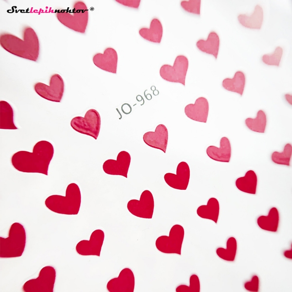 Nalepke za nohte - SRČKI rdeči