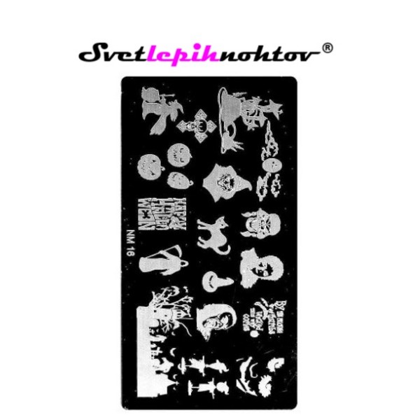 Stamping šablona, NM 16, za nailart stamping