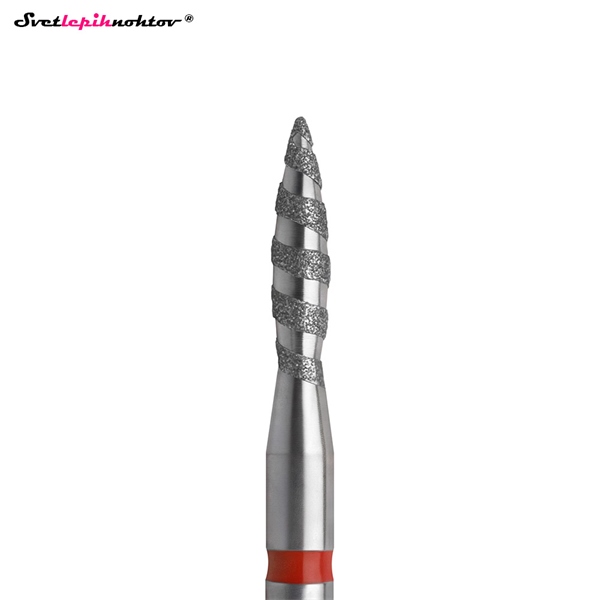 Diamantni nastavek TORNADO FLAME rdeč ø 2,5 mm