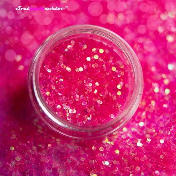 Tropical efekt svetleči prah, barva pink candy 09, svetleči prah v tropskih barvah