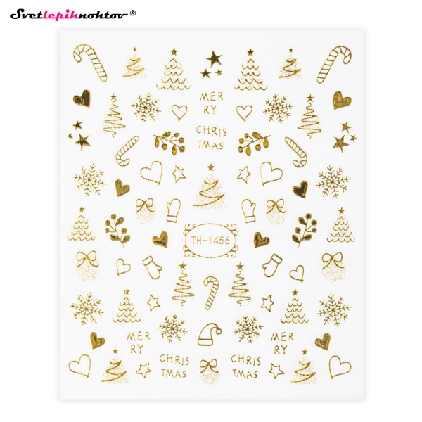 WINTER Nalepke za nohte - MIX gold