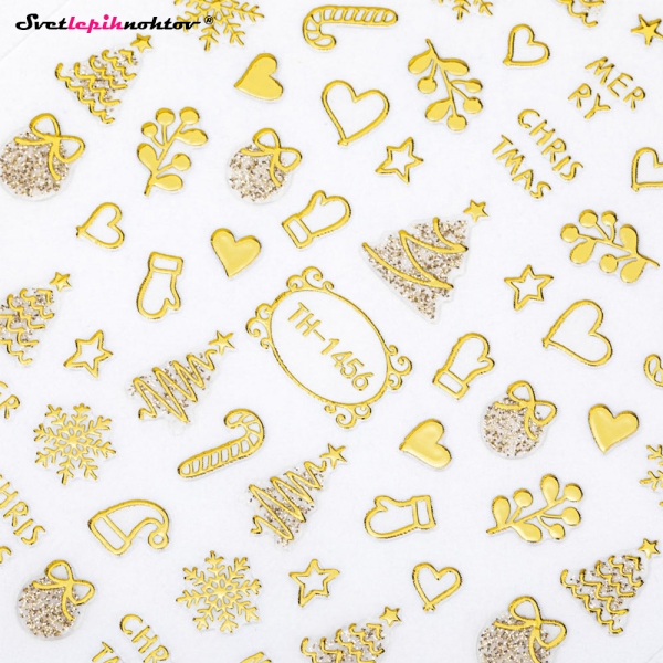 WINTER Nalepke za nohte - MIX gold