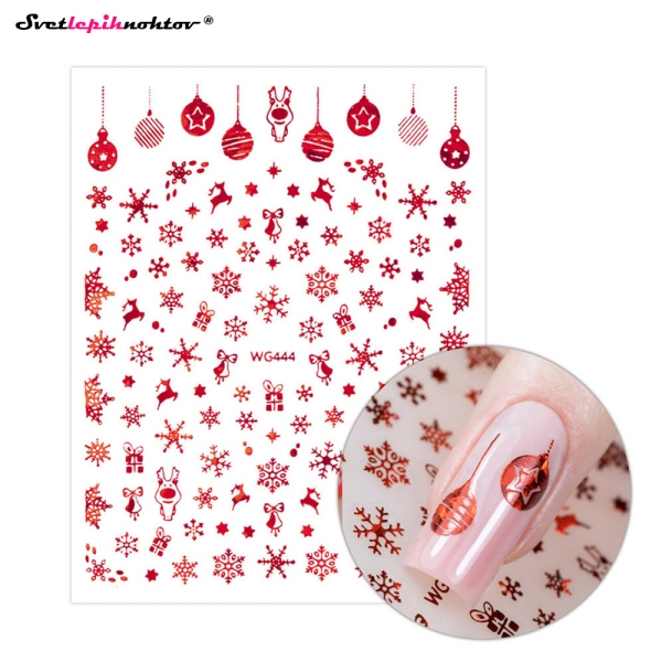 WINTER Nalepke za nohte - MIX red