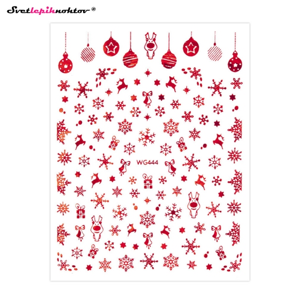 WINTER Nalepke za nohte - MIX red