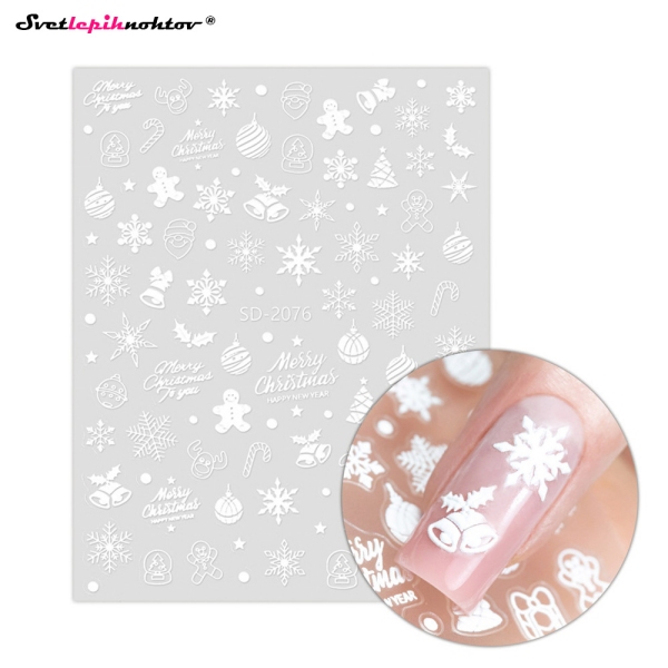 WINTER Nalepke za nohte - MIX white