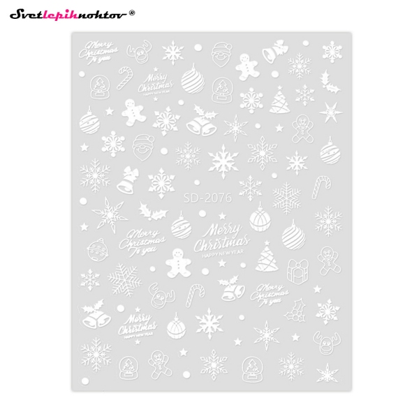 WINTER Nalepke za nohte - MIX white