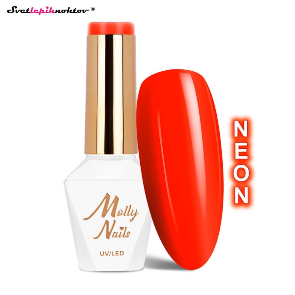 MOLLY NAILS NEON gel lak 73 - Dark Orange