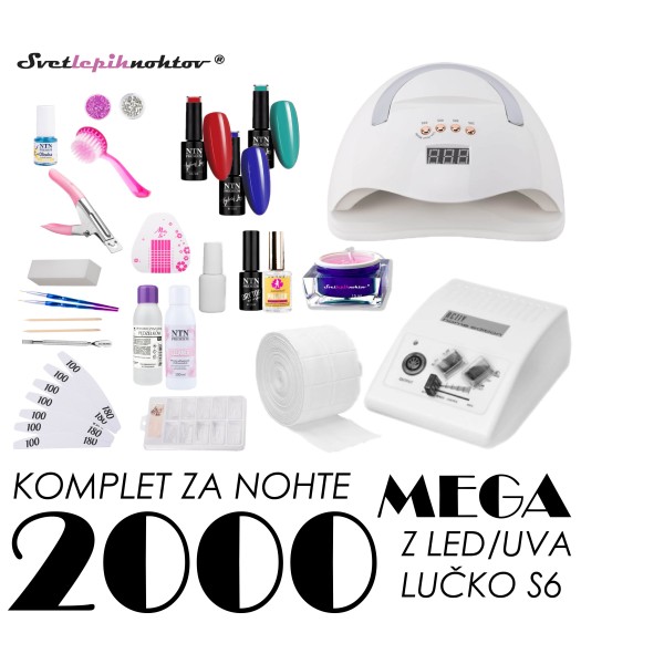 Začetni komplet za nohte MEGA 2000 z brusilnikom Basic