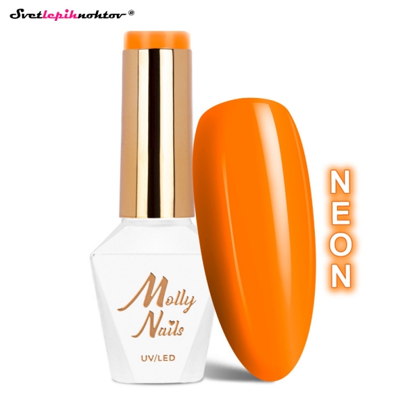 MOLLY NAILS NEON gel lak 72 - Juicy Orange