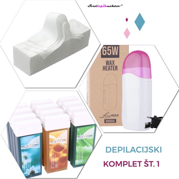 Depilacijski komplet št. 1, mali depilacijski komplet z roll-on voskom