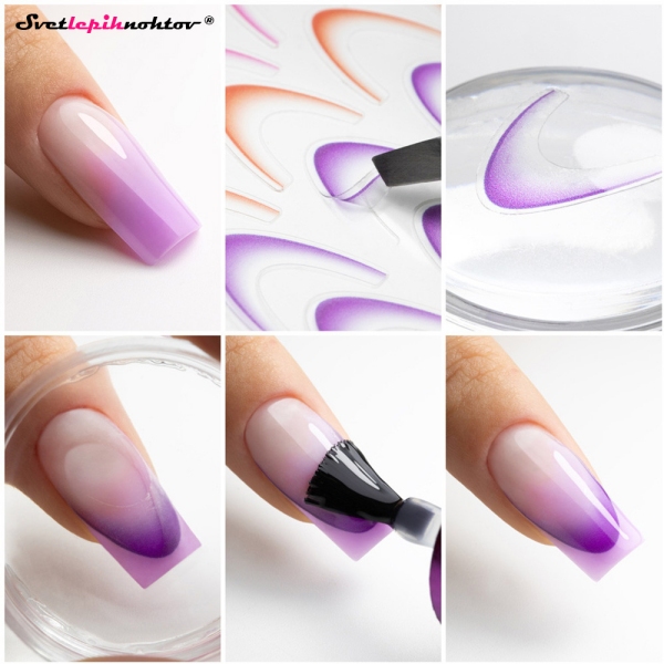 French Ombre nalepke - Multicolor