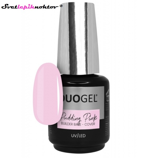 DUOGEL LED/UV Builder Base Cover, Pudding Pink, 15 ml, podlak za trajno lakiranje in geliranje nohtov