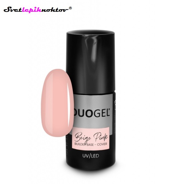 DUOGEL LED/UV-Builder Base Cover Beige Pink, 6 ml, osnovni lak za trajno lakiranje in geliranje nohtov