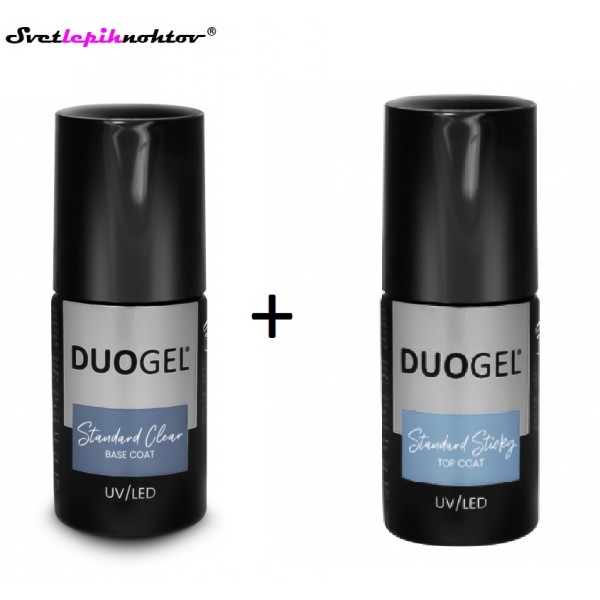 DUOGEL komplet trajnih lakov - Base in Top, 6 ml