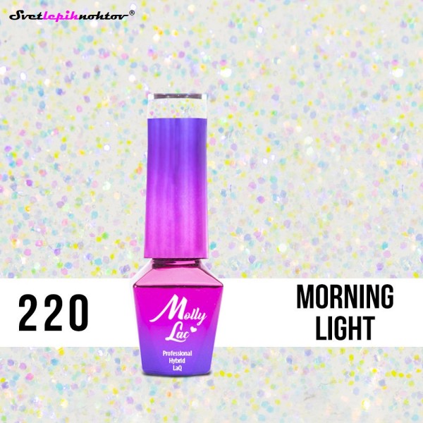 Molly Lac UV/LED-lak za trajno lakiranje nohtov, št. 220, barva: Morning Light, 5 ml