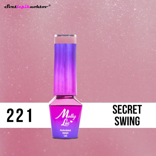 Molly Lac UV/LED-lak za trajno lakiranje nohtov, št. 221, barva: Secret Swing, 5 ml