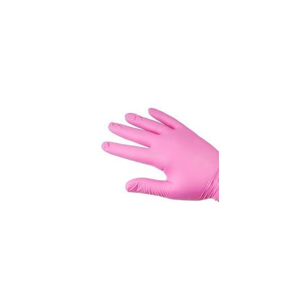 Zaščitne rokavice, nitril brez pudra, 100 kom, barva pink velikost M