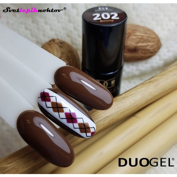 DUOGEL LED/UV-trajni lak, 6 ml, barva 202, Brownie, barvni lak za trajno lakiranje nohtov