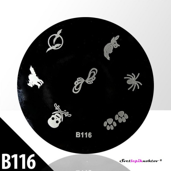 Stamping šablona, B116, za nailart stamping