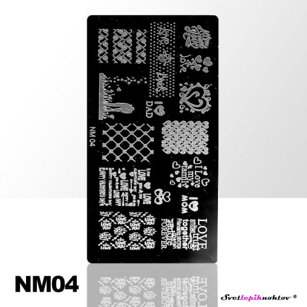 Stamping šablona, NM 04, za nailart stamping