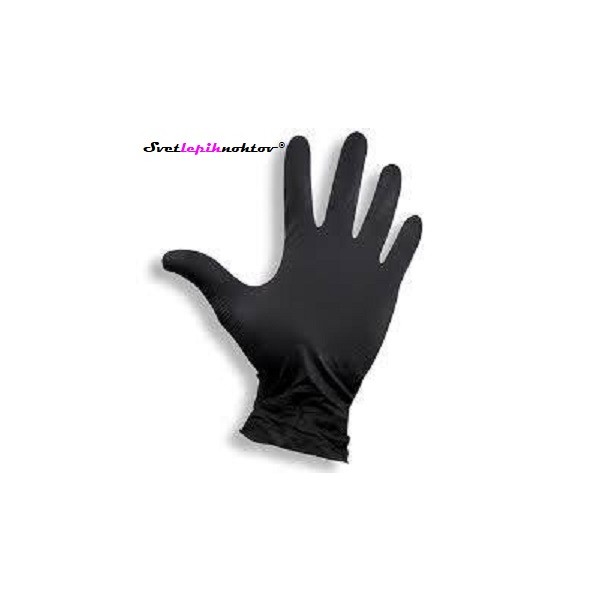 Zaščitne rokavice, nitril brez pudra, 100 kom, barva črna, velikost M