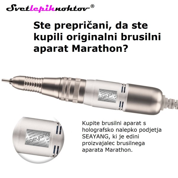 Brusilni aparat Marathon, 45 W, bele barve, profesionalni električni brusilni aparat