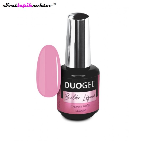 DUOGEL Builder Liquid LED/UV Builder Gel, Baby Boomer, 15 ml - gradilni gel v steklenički s čopičem