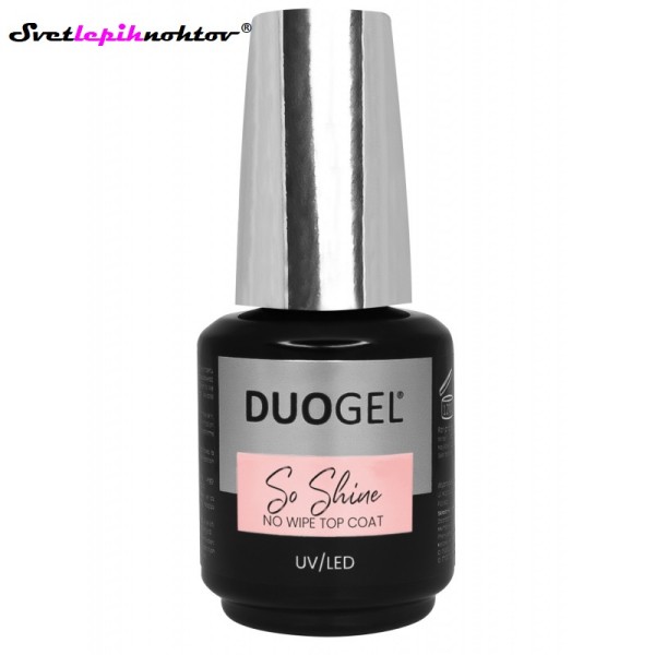 DUOGEL LED/UV-Top Coat So Shine No Wipe, 15 ml, nadlak za trajno lakiranje nohtov brez disperzije