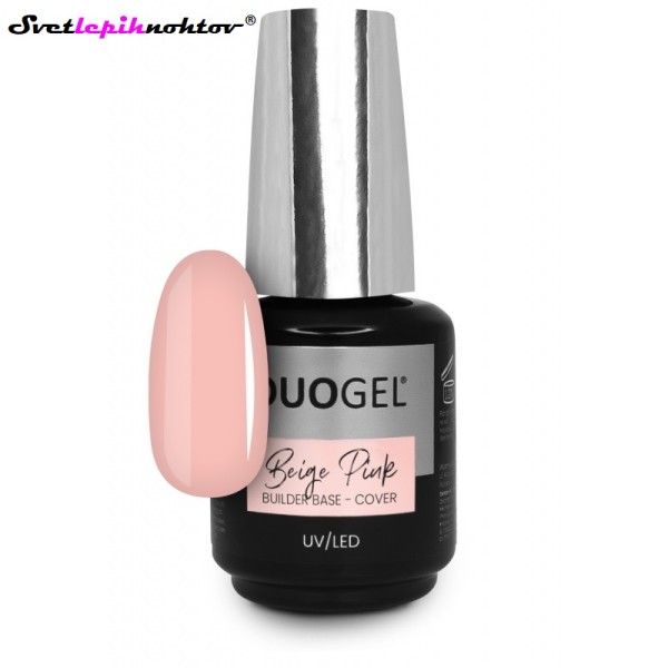 DUOGEL LED/UV Builder Base Cover, Beige Pink, 15 ml, podlak za trajno lakiranje in geliranje nohtov