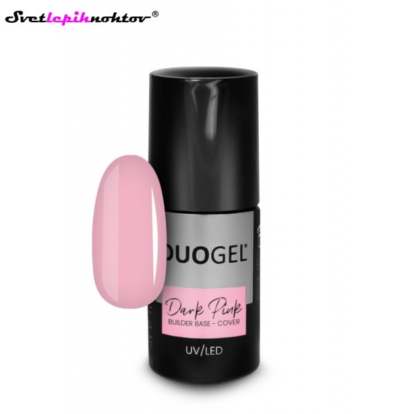 DUOGEL LED/UV-Builder Base Cover Dark Pink, 6 ml, osnovni lak za trajno lakiranje in geliranje nohtov