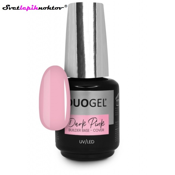 DUOGEL LED/UV Builder Base Cover, Dark Pink, 15 ml, podlak za trajno lakiranje in geliranje nohtov