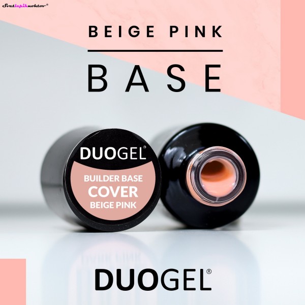 DUOGEL LED/UV-Builder Base Cover Beige Pink, 6 ml, osnovni lak za trajno lakiranje in geliranje nohtov