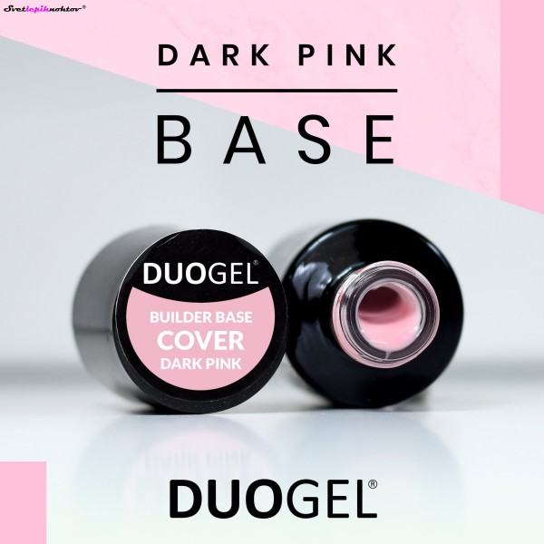 DUOGEL LED/UV Builder Base Cover, Dark Pink, 15 ml, podlak za trajno lakiranje in geliranje nohtov