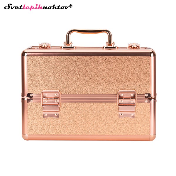 Kozmetični kovček M, rose gold barve