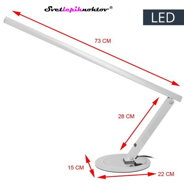 LED namizna delovna svetilka, srebrna, 8,4 W