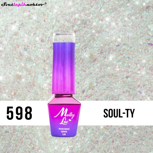 Molly Lac UV/LED-lak za trajno lakiranje nohtov, št. 598, barva: Soul-Ty, 5 ml